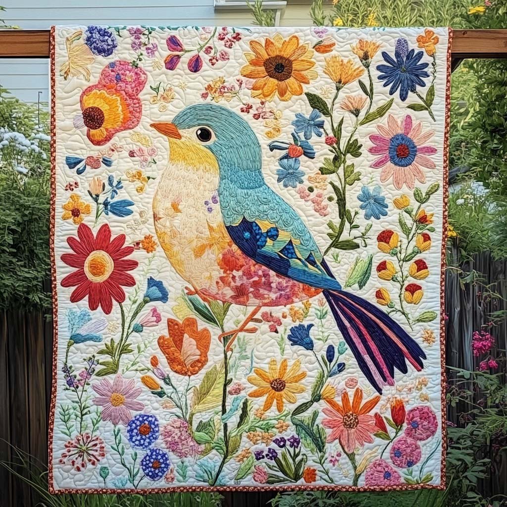 Bright Beak Quilted Blanket printed blanket