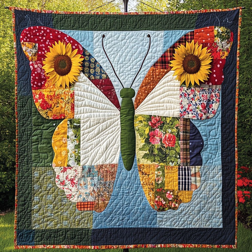 Bright Bloom Quilted Blanket printed blanket
