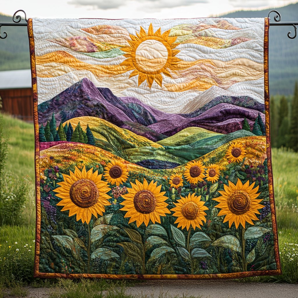 Bright Blooms Quilted Blanket printed blanket