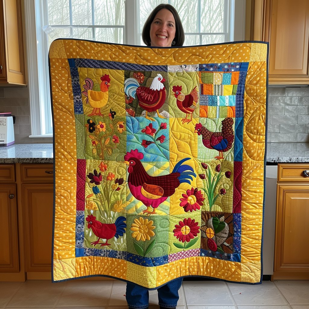 Bright Blooms Quilted Blanket printed blanket
