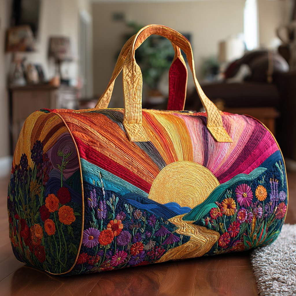 Bright Dawn Quilted Duffle Bag printed duffle bag