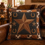 Bronco Star Quilted Cushion Cover printed cushion cover