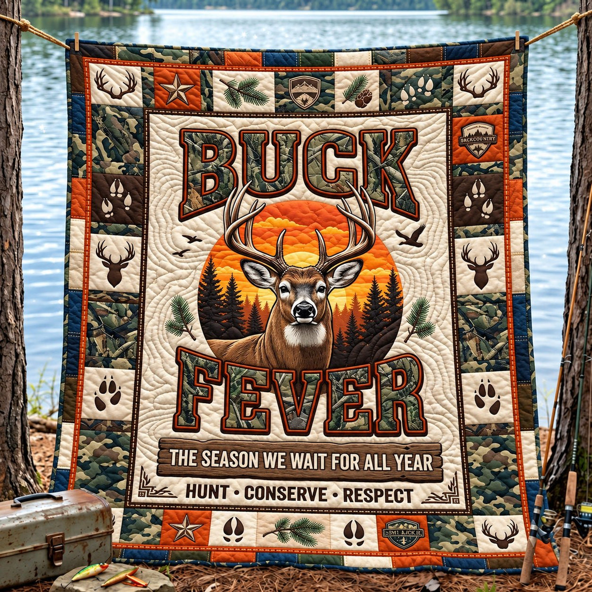 Buck Fever Quilted Blanket printed blanket