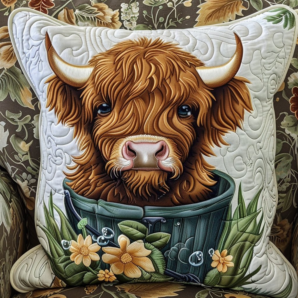 Bucket Baby Quilted Cushion Cover printed cushion cover