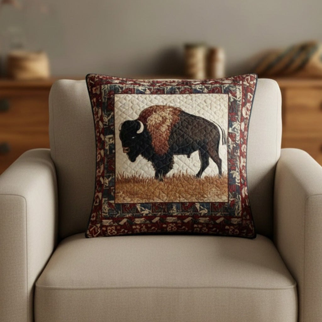 Buffalo Plains Quilted Cushion Cover printed cushion cover