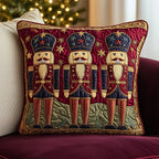 Burgundy Nutcracker Quilted Cushion Cover printed cushion cover