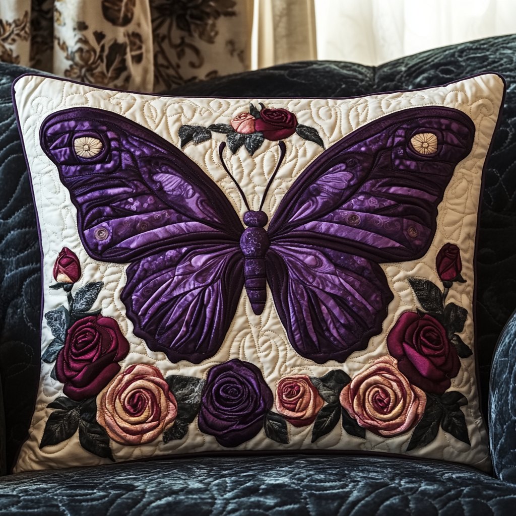 Butterfly Dreams Quilted Bedding Cushion Cover printed cushion cover