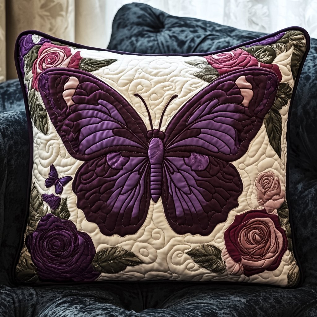 Butterfly Dreams Quilted Cushion Cover printed cushion cover