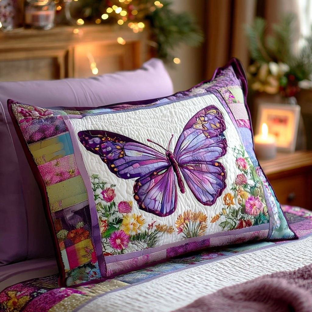 Butterfly Petals Quilted Bedding Cushion Cover printed cushion cover