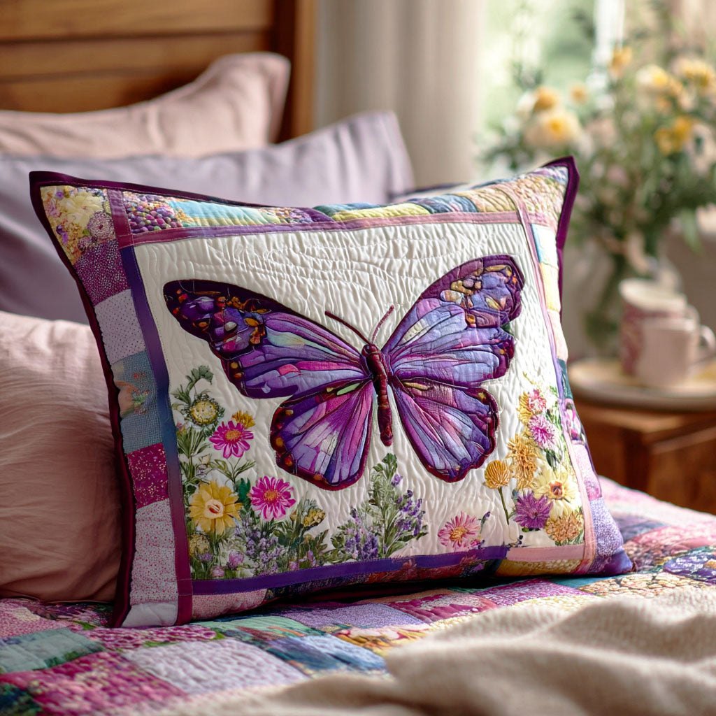 Butterfly Petals Quilted Cushion Cover printed cushion cover