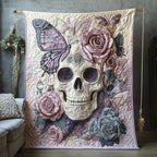 Butterfly Skull Quilted Blanket printed blanket