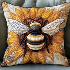 Buzzing Beauty Quilted Cushion Cover printed cushion cover