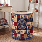 Bygone Bravery Quilted Laundry Hamper printed laundry hamper