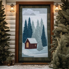 Cabin Lodge Quilted Door Curtain printed door curtain