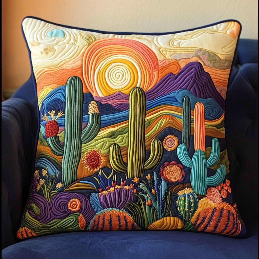 Cactus Love Quilted Cushion Cover printed cushion cover