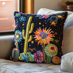 Cactus Night Fiesta Quilted Cushion Cover printed cushion cover