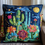Cactus Night Quilted Cushion Cover printed cushion cover