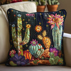 Cactus Oasis Quilted Cushion Cover printed cushion cover