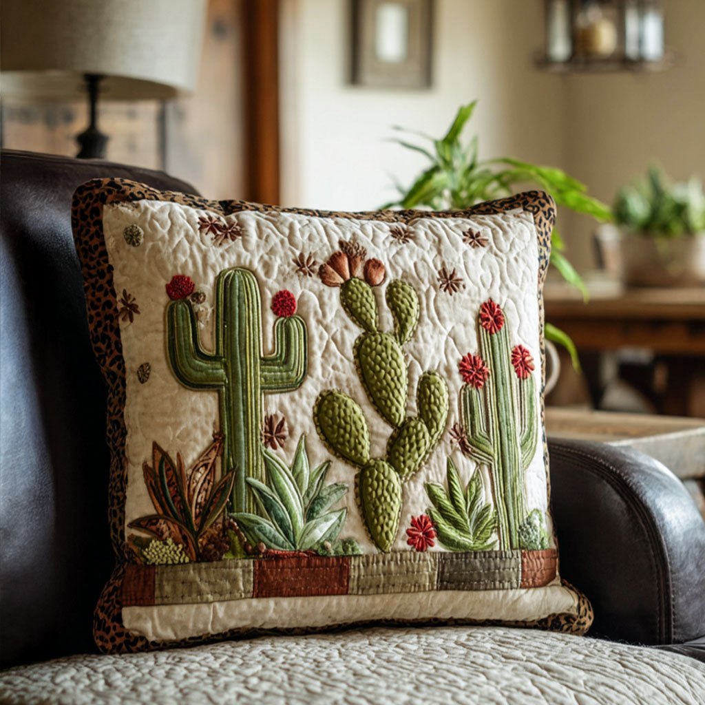 Cactus Quilted Cushion Cover printed cushion cover