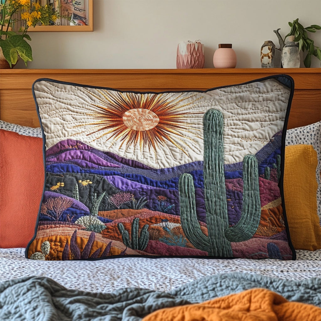 Cactus Sunset Quilted Bedding Cushion Cover printed cushion cover