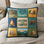 Camp Escape Quilted Cushion Cover printed cushion cover