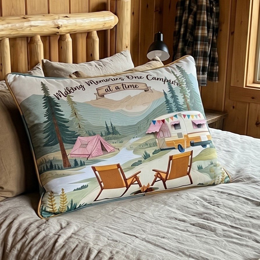 Camp Life Quilted Bedding Cushion Cover printed cushion cover