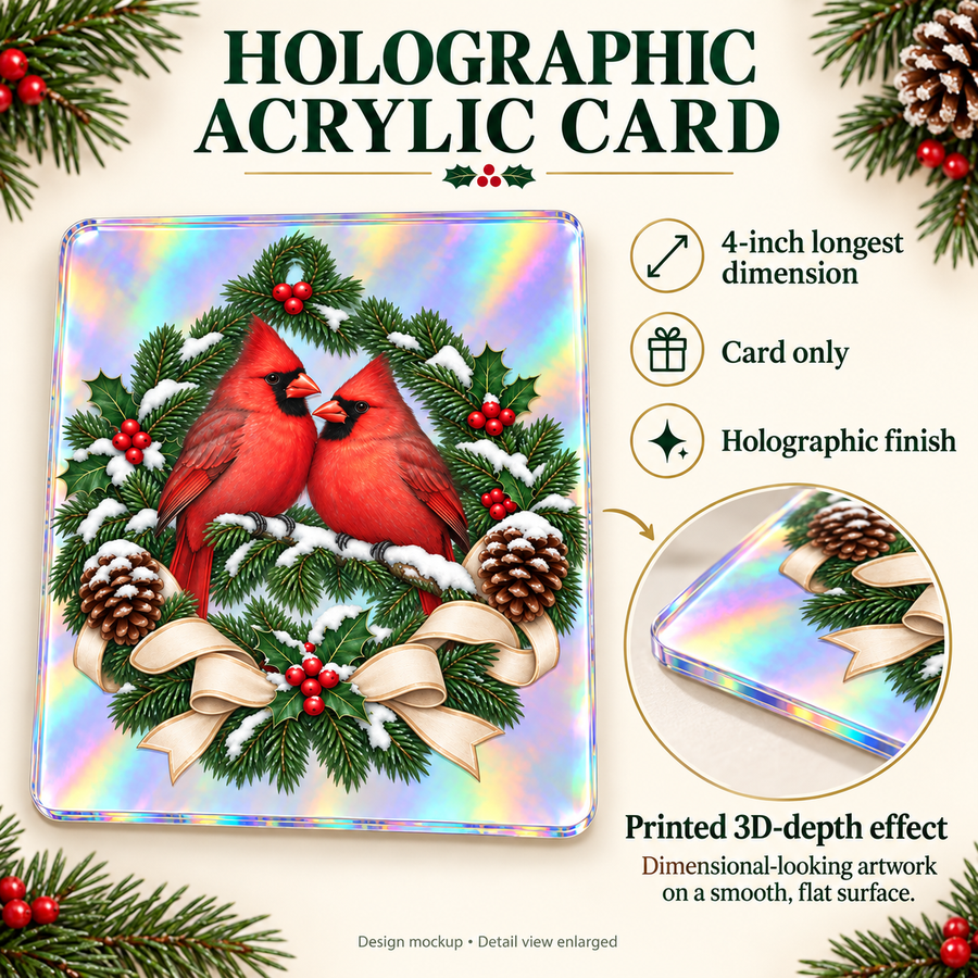 Material guide with example artwork and a representative size