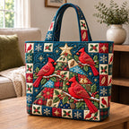 Cardinal Bird Memorial Quilted Tote Bag printed tote bag