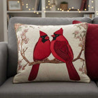 Cardinal Love Quilted Cushion Cover printed cushion cover
