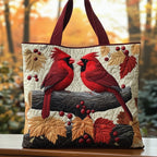 Cardinal Love Quilted Tote Bag printed tote bag