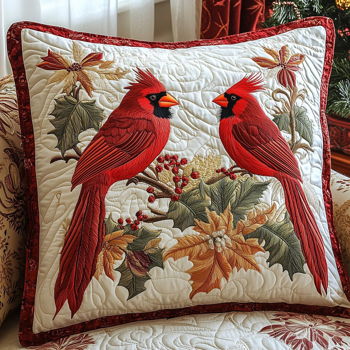 Cardinal Quilted Cushion Cover printed cushion cover