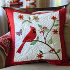 Cardinal Whisper Quilted Cushion Cover printed cushion cover