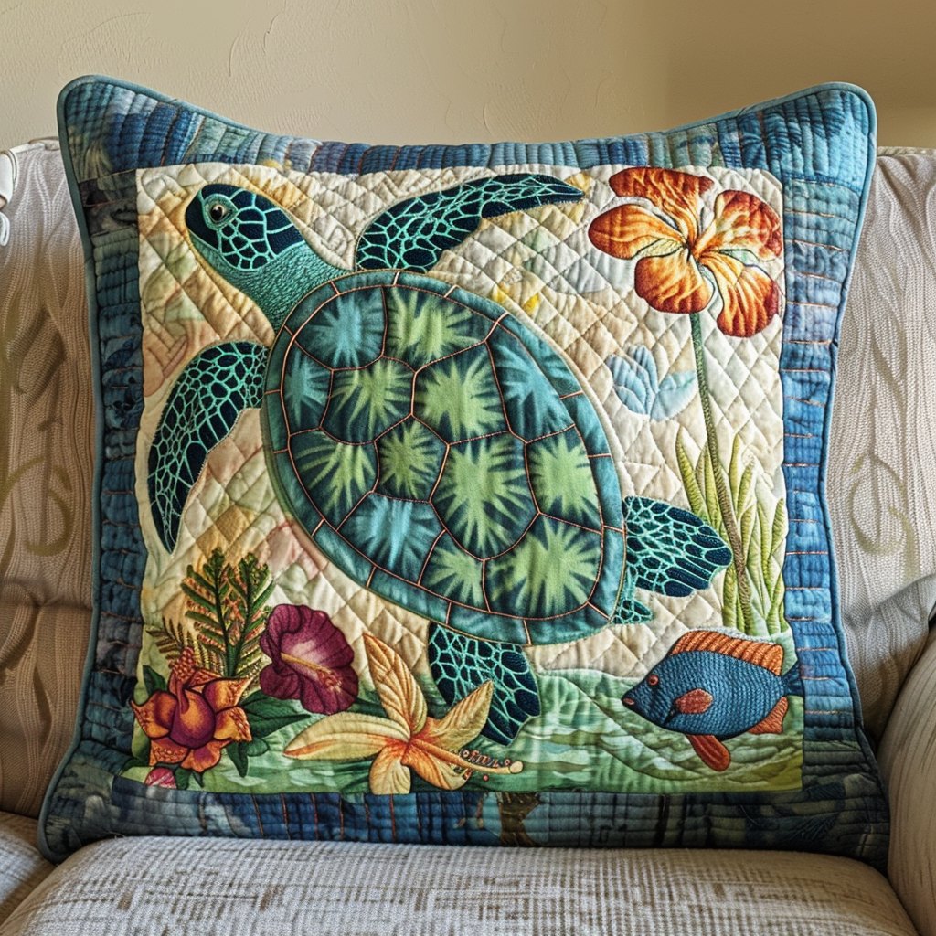 Caribbean Crawl Quilted Cushion Cover printed cushion cover