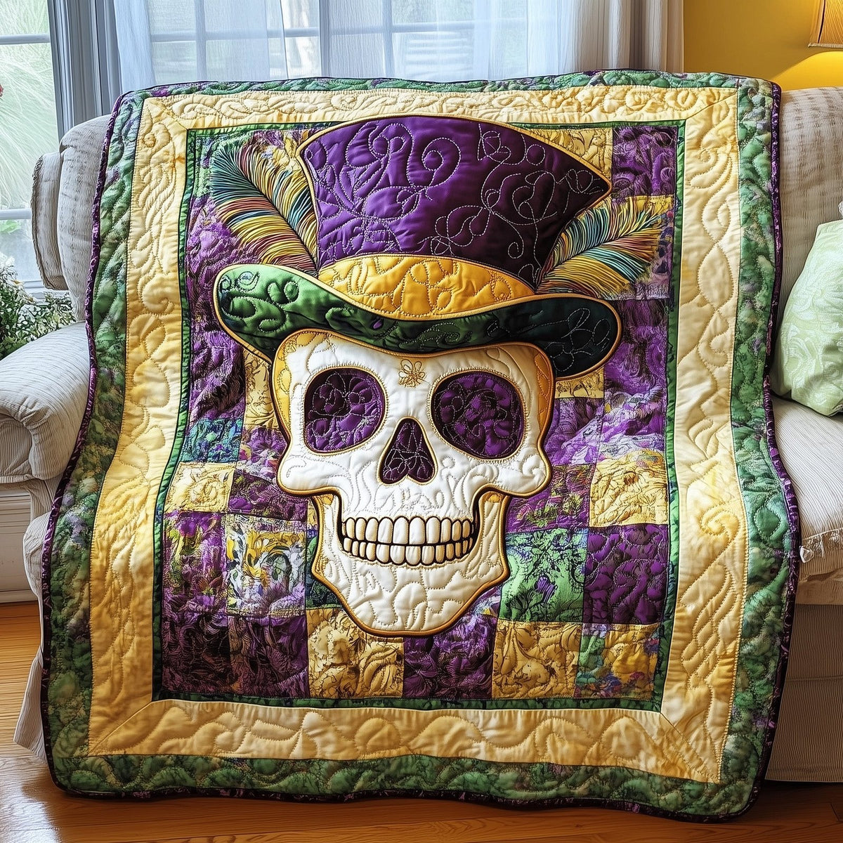 Carnival of Skull Quilted Blanket printed blanket