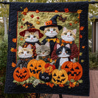 Cat Coven Halloween Quilted Blanket printed blanket