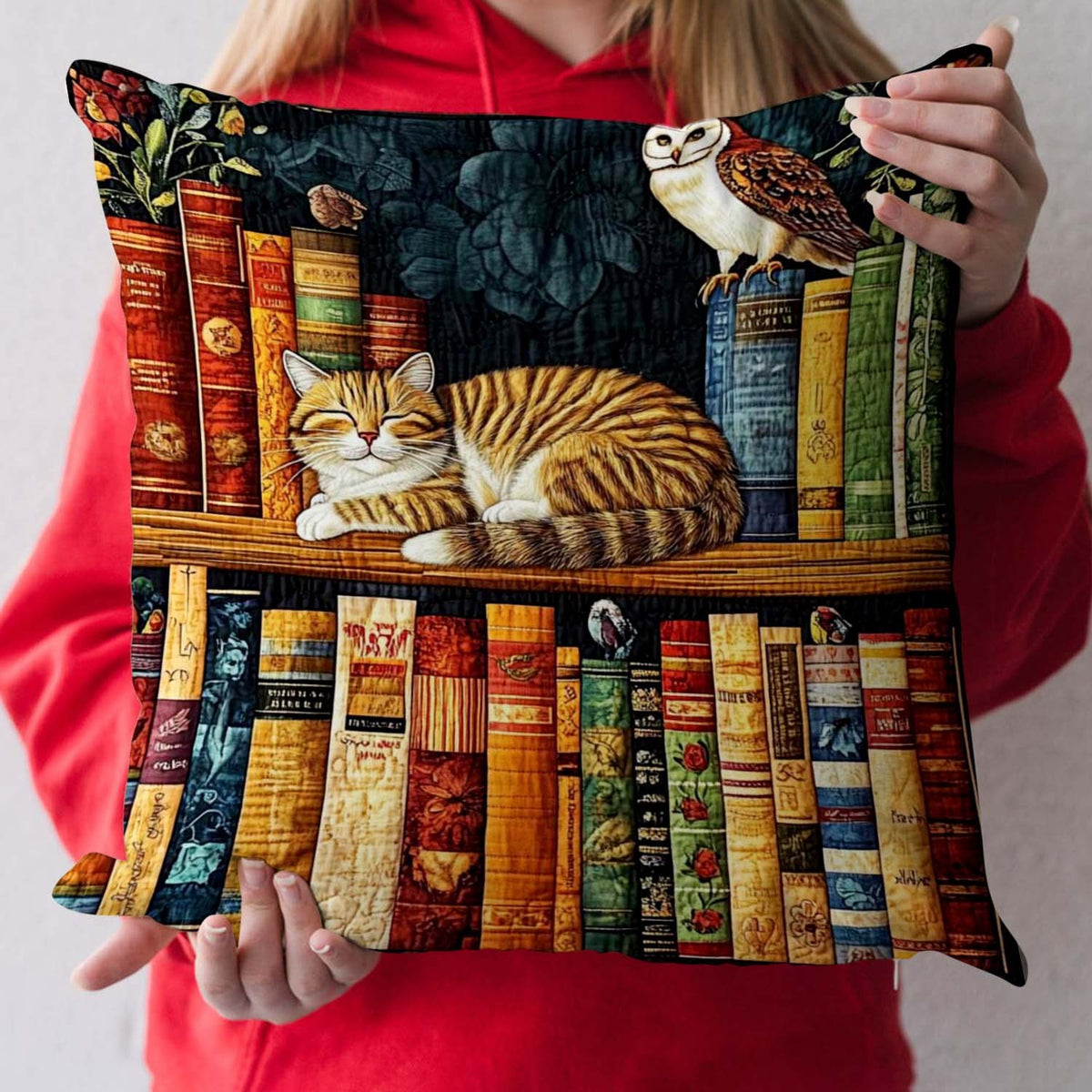 Cat Cozy Nook Quilted Cushion Cover printed cushion cover