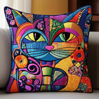 Cat Quilted Cushion Cover printed cushion cover