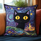Cat-tales Quilted Cushion Cover printed cushion cover