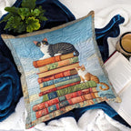Cats Among Classics Quilted Cushion Cover printed cushion cover