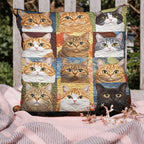 Cats in Bloom Quilted Cushion Cover printed cushion cover