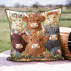 Cattle Charm Quilted Cushion Cover printed cushion cover