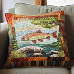 Caught in the Current Quilted Cushion Cover printed cushion cover