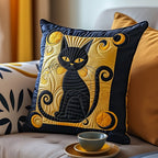 Celestial Cat Noir Quilted Cushion Cover printed cushion cover