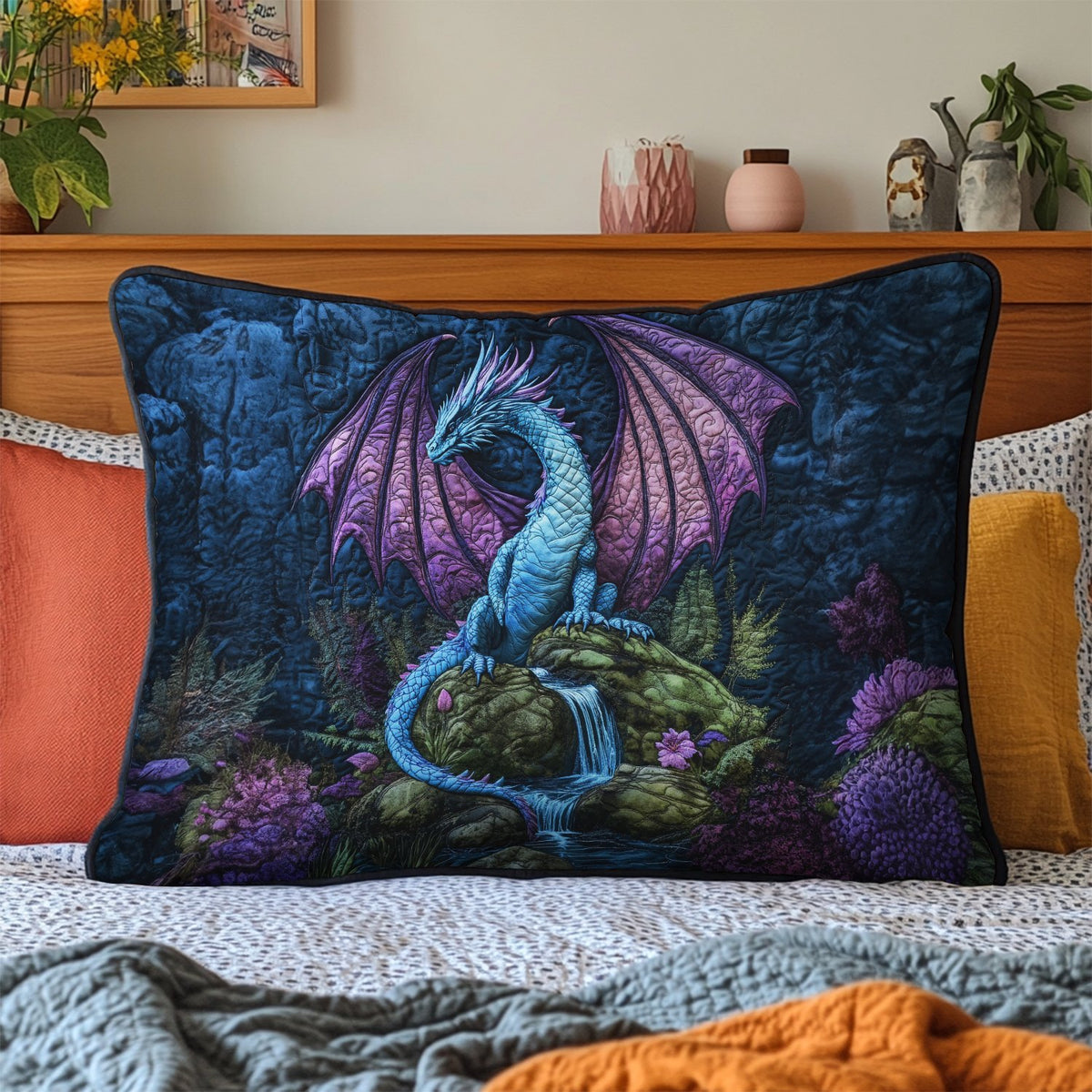 Celestial Ember Quilted Bedding Cushion Cover printed cushion cover