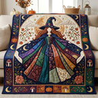 Celestial Patch Witch Quilted Blanket printed blanket