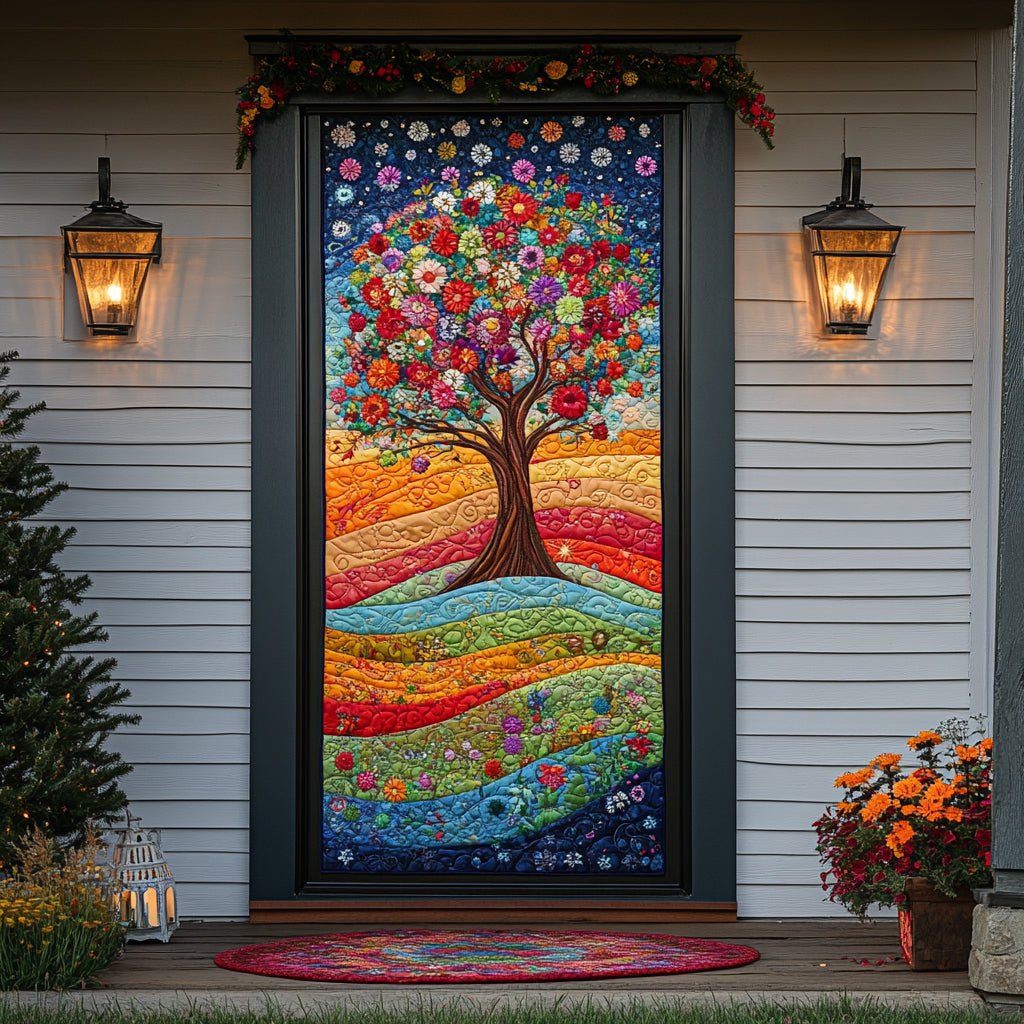 Celestial Roots Quilted Door Curtain printed door curtain