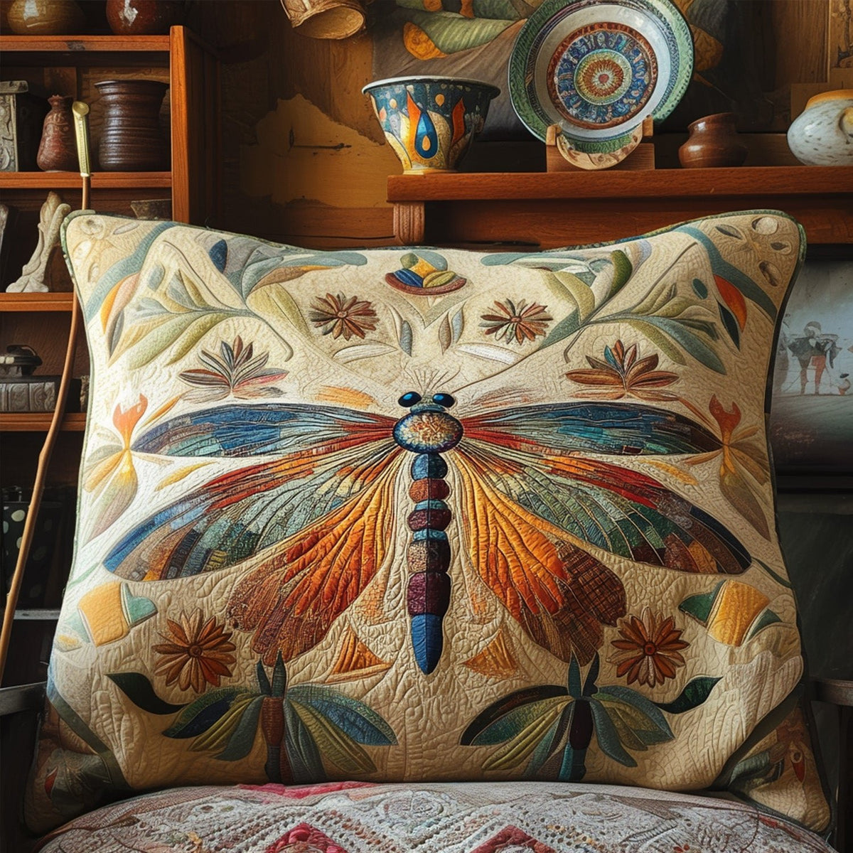 Celestial Wings Quilted Bedding Cushion Cover printed cushion cover