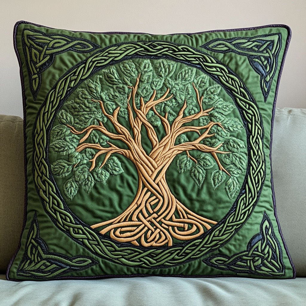 Celtic Branch Flow Quilted Cushion Cover printed cushion cover