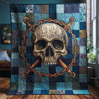 Chain Skull Quilted Blanket printed blanket