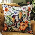 Charming Hummingbirds Quilted Cushion Cover printed cushion cover